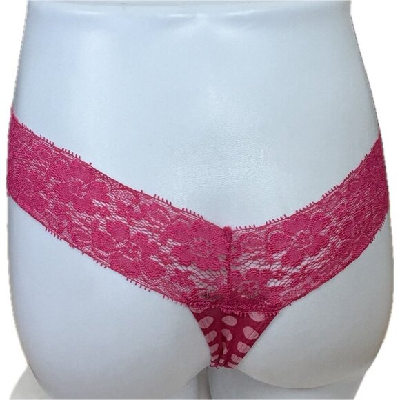 Honeydew Intimates M/L Pink-Blue Polka-Dot Lace Bow Waist Thong Panties-Set of 3 - Picture 6 of 10